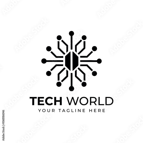 Flat artificial intelligence logo