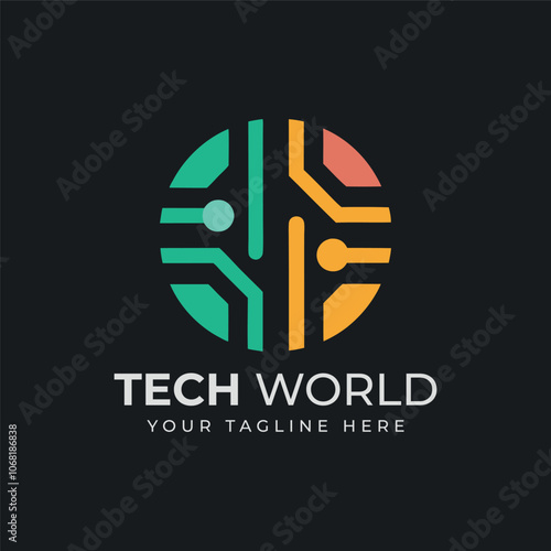 Flat artificial intelligence logo