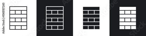 Jenga icon in solid and outlined style. black and white colors