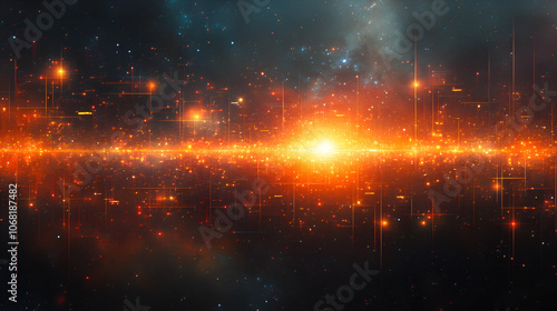 Vibrant Galaxy Wallpaper with Glowing Stars and Colorful Nebula in Dark Cosmos