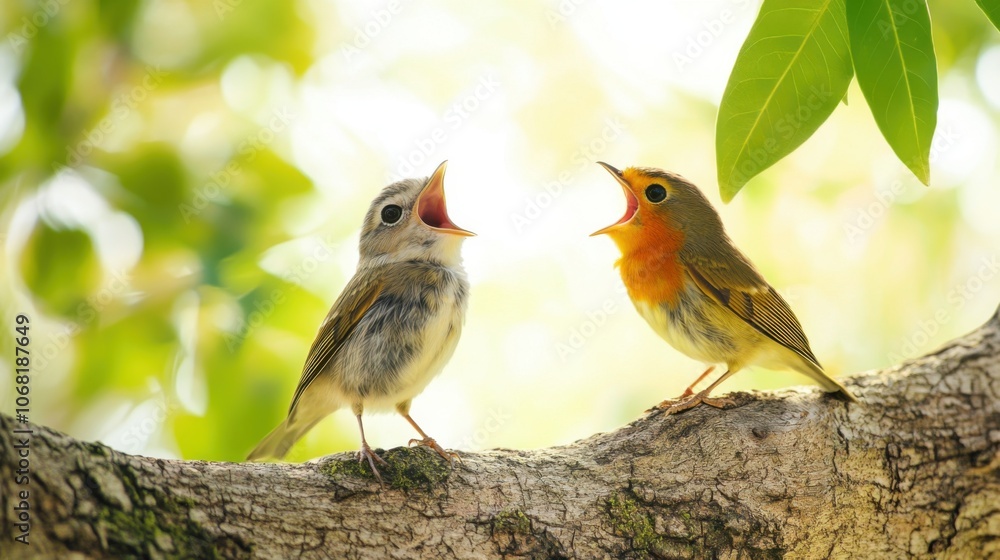 Melodious Birds: A Super-Realistic Macro Children's Illustration Melodious Birds: A Super-Realistic Macro Children's Illustration