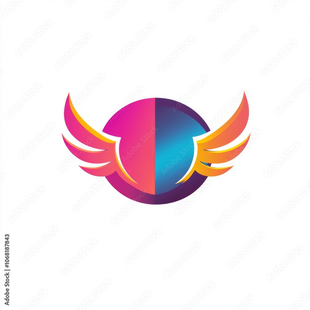 Vibrant Travel Company Logo with Globe and Wings – Symbol of Global Exploration Vibrant Travel Company Logo with Globe and Wings – Symbol of Global Exploration