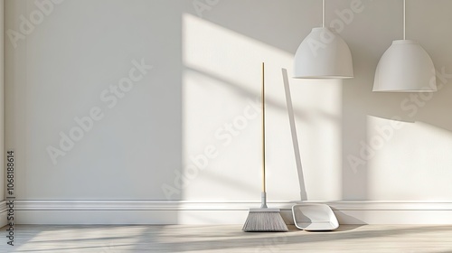 Minimalist Cleaning Tools in Sunlit Room