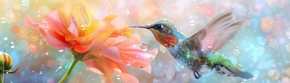 Fototapeta premium A serene watercolor depiction of a tiny