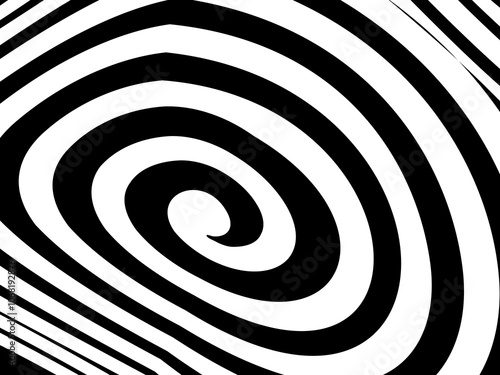 Black and white abstract ellipse background. Hypnosis pattern.