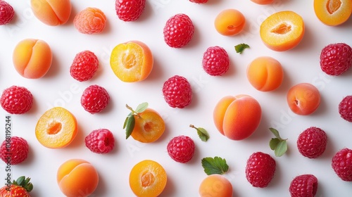 Apricots and Raspberries Pattern