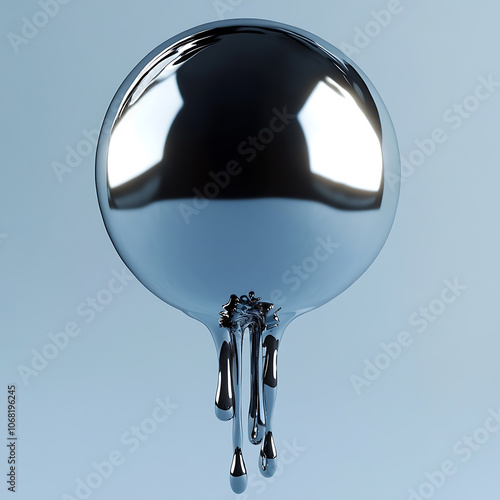 Metal sphere melting and dropping liquid 