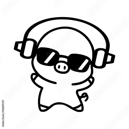 cute pigs with sunglasses
