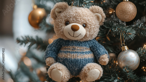 Wallpaper Mural Christmas Tree and Bear Toys Torontodigital.ca