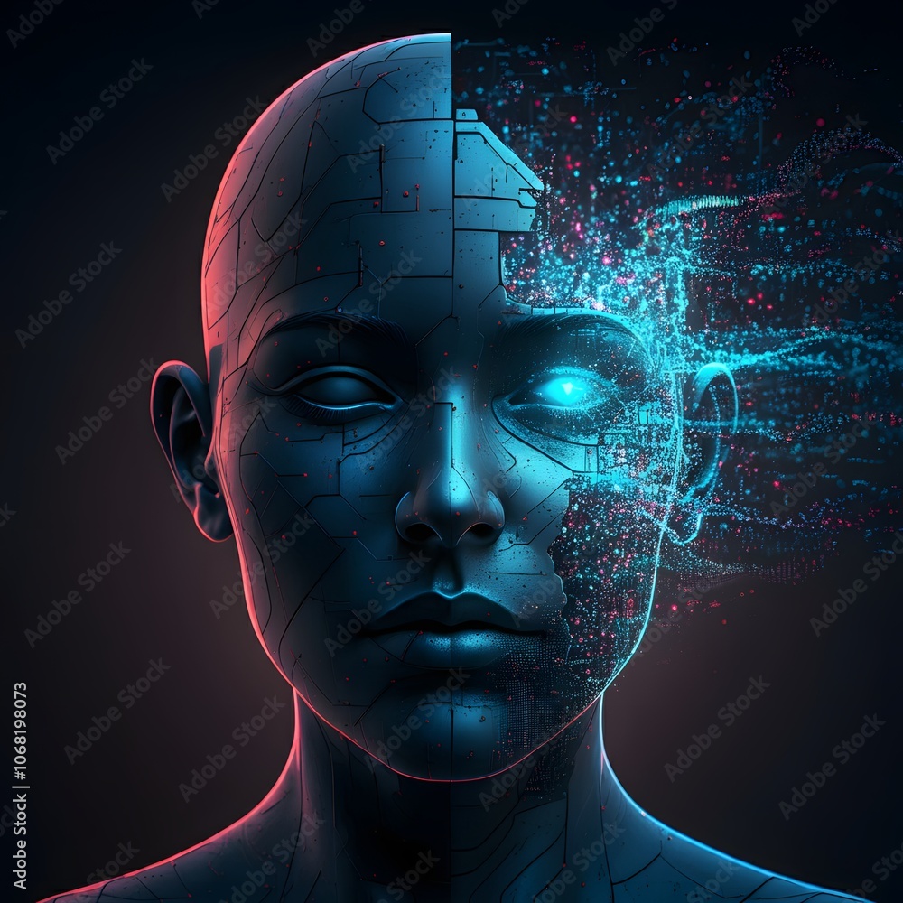 Obraz premium Digital Brain and Artificial Intelligence Concept
