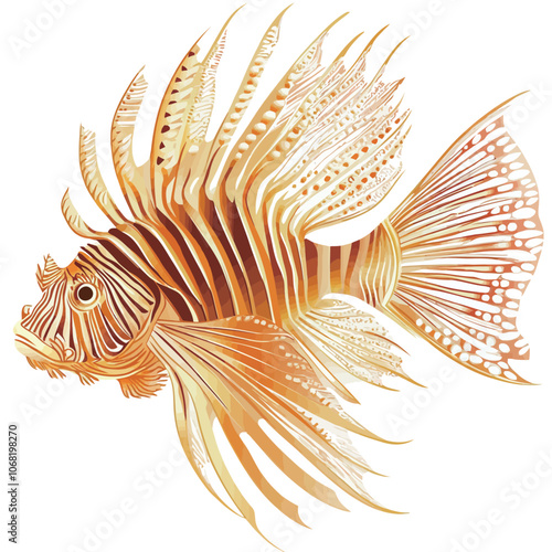 Gold fish isolated on a white background. Vector illustration. 