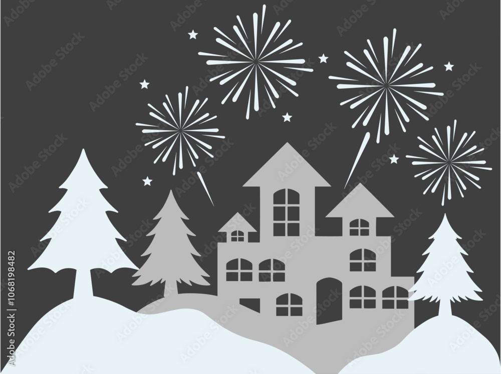 Obraz premium Firework Eve New Year Background