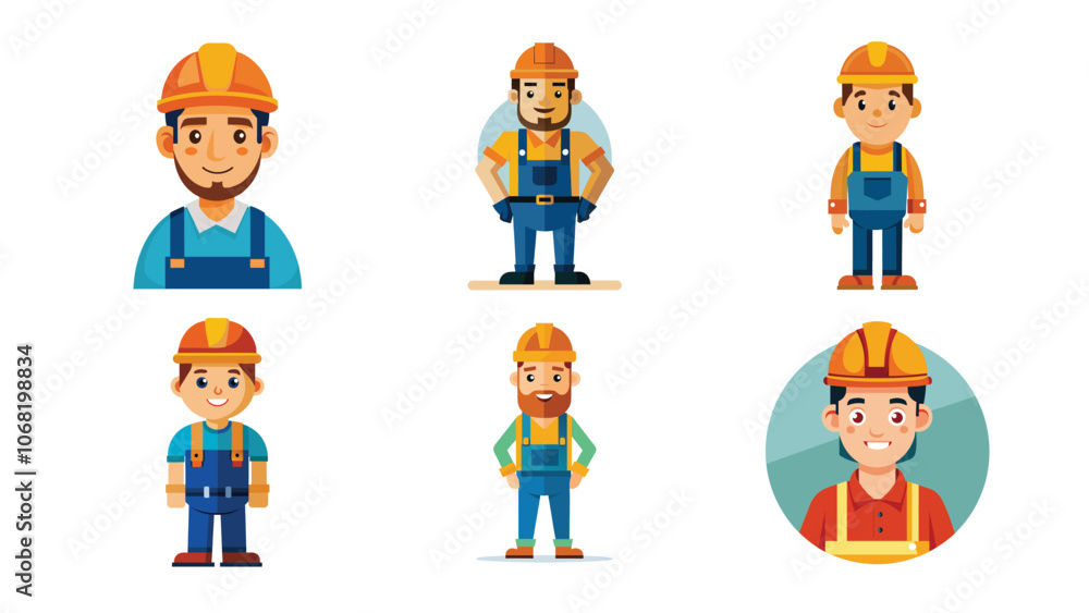vector illustration of a enginer charachter on a white background. enginer cartoon profile avatar illustration vector illustration of a enginer charachter on a white background. enginer cartoon profile avatar illustration