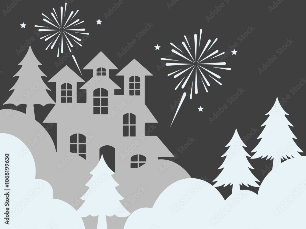 Eve New Year 2025 Background Illustration Eve New Year 2025 Background Illustration