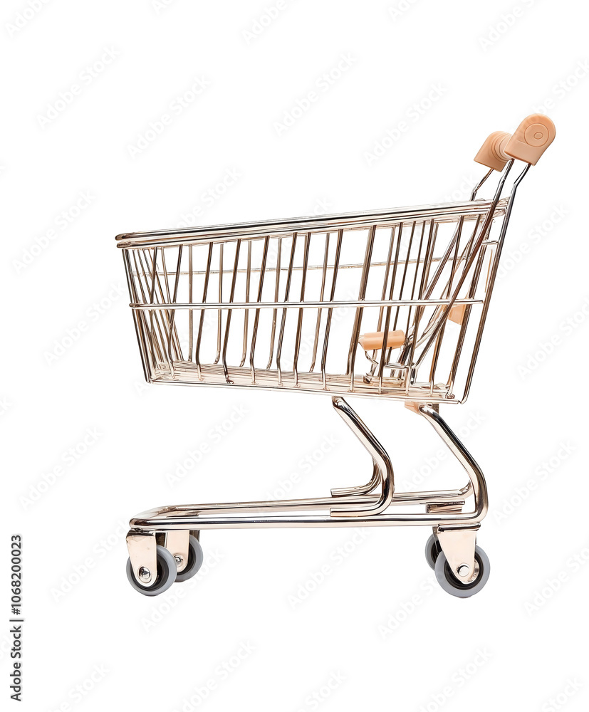 Modern shopping cart elegantly showcased against a transparent background for retail marketing Modern shopping cart elegantly showcased against a transparent background for retail marketing