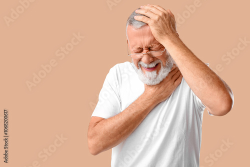 Ill old man with sore throa...
