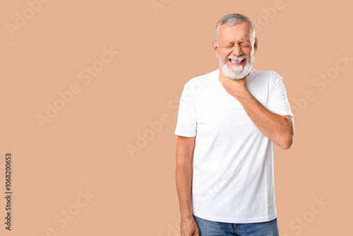 Ill old man with sore throa...