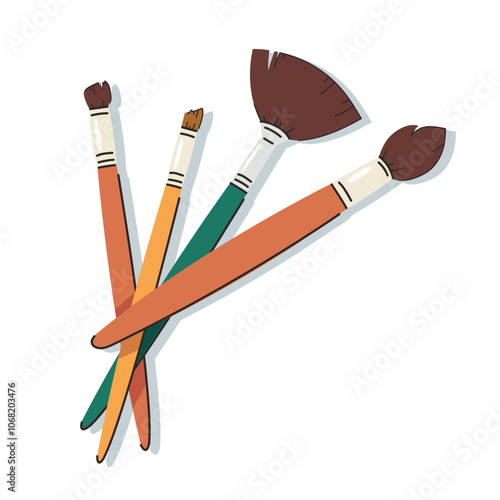 Paint brushes for drawing vector illustration
