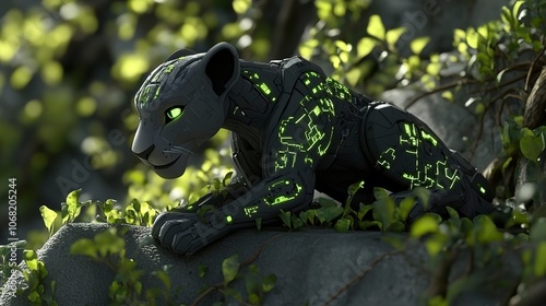 Cybernetic Panther in the Jungle