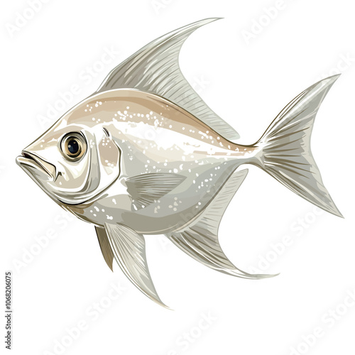 Illustration of a fish isolated on a white background. Vector illustration. 