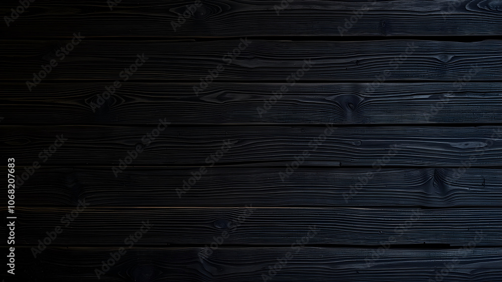 Obraz premium Dark wood texture. Scratched black planks of wood wall 