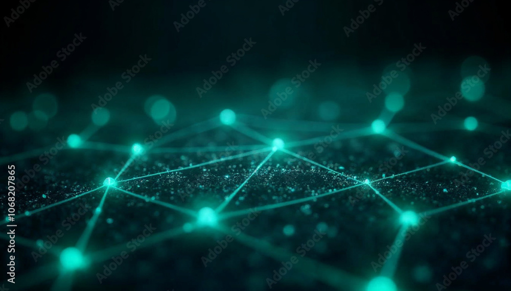 Obraz premium A striking 3d illustration depicting a complex network of intersecting turquoise and electric blue lines on a dark background