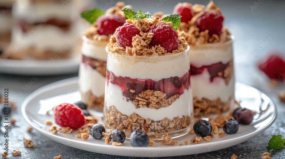 Delicious Raspberry and Granola Parfait Delicious Raspberry and Granola Parfait