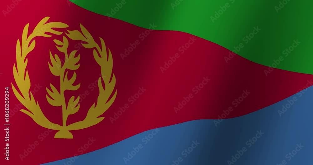 Eritrea National Flag, Vibrant and Waving Eritrea National Flag, Vibrant and Waving