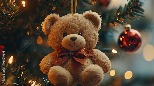 Wallpaper Mural Christmas Tree and Bear Toys Torontodigital.ca