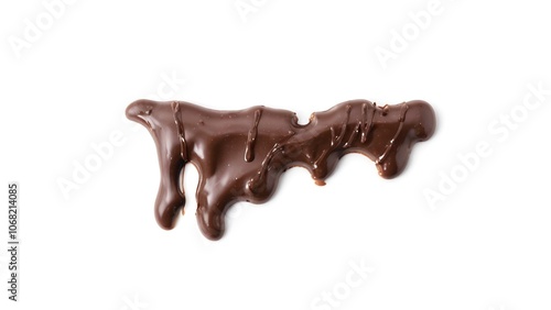 Artistically Drizzled Dark Chocolate Syrup on a Bright White Background