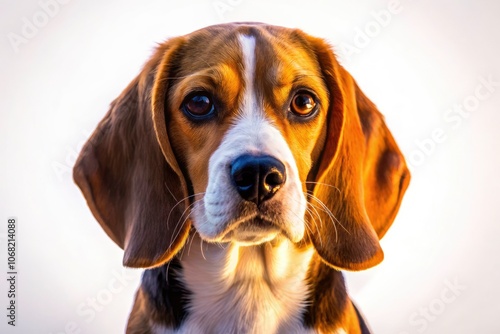 Silhouette Portrait of a Cute Beagle Dog Isolated on Transparent Background for Pet Lovers and Dog Enthusiasts, Perfect for Marketing, Print, and Creative Projects photo