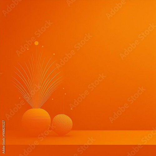 다양한 주황색 패턴의 배경 이미지(Background image with various orange patterns)