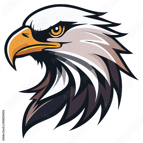 Illustration of a majestic eagle head