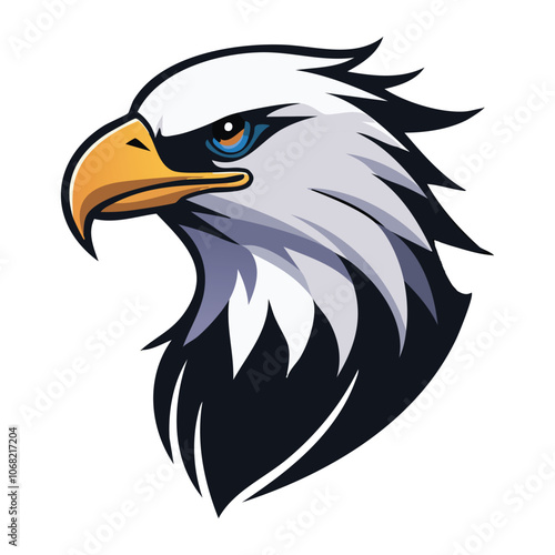 Illustration of a majestic eagle head