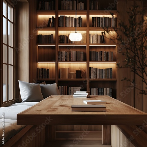 nice indoor art style picture, calm and peaceful