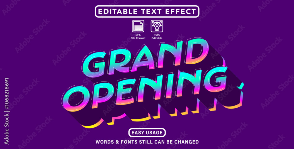 Editable graphic text effect grand opening style Editable graphic text effect grand opening style