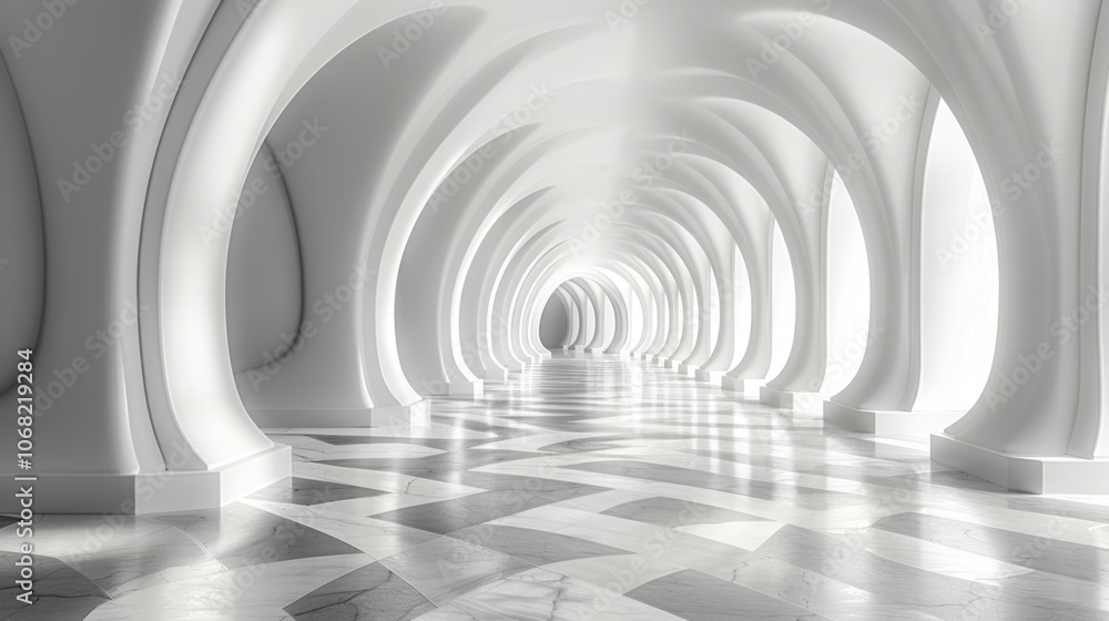 Geometric Abstraction on White: 3D Render Design Geometric Abstraction on White: 3D Render Design