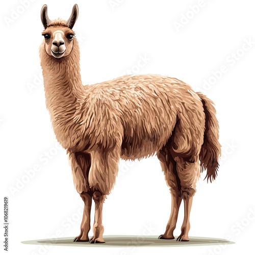 Llama isolated on white background. Vector llama illustration.