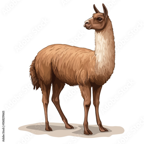 Llama isolated on white background. Vector llama illustration. 