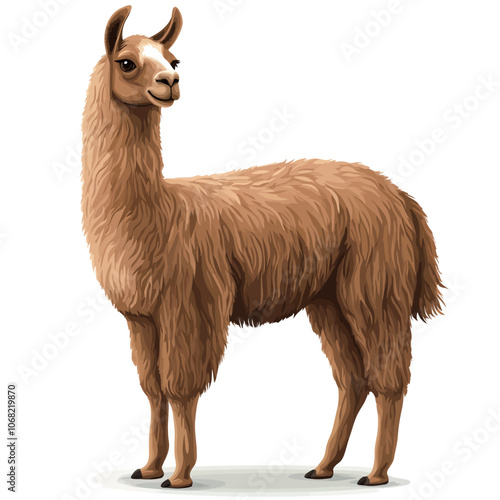 Llama isolated on white background. Vector llama illustration.. 