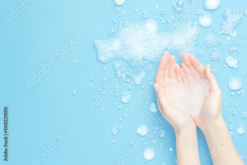 Capture the Closeup of Hands Creating Lather with Soap to Enhance Cleanliness and Hygiene