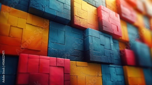 Colorful Geometric Cubes in Modern Abstract 3D Rendering