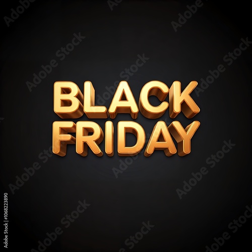 3d render of a symbol glittering golden black friday 