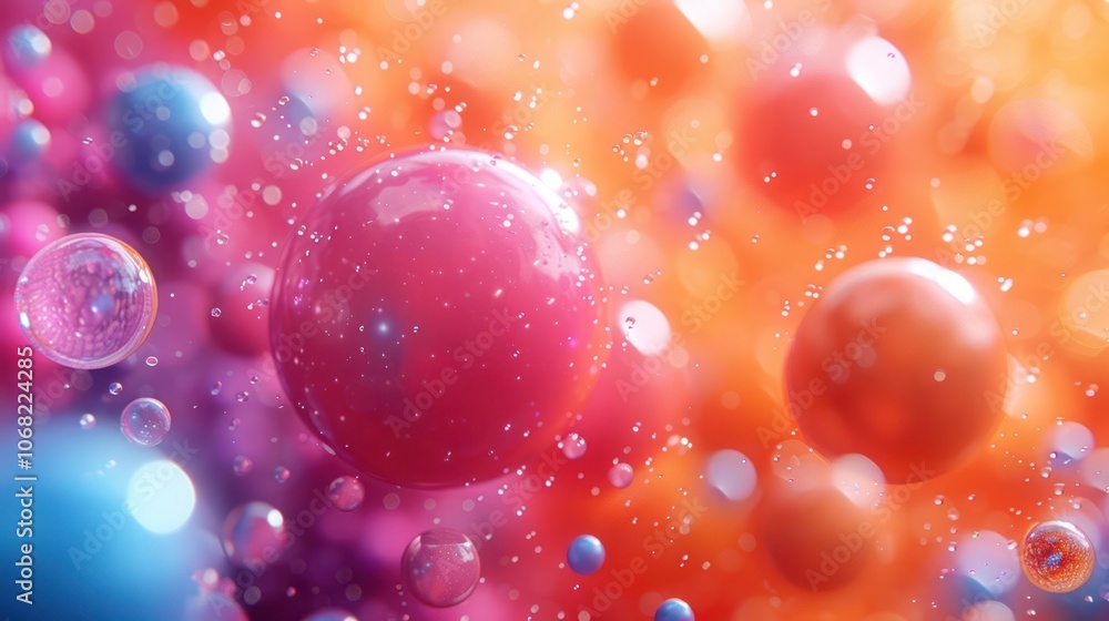 Multicolored Spheres in Motion: Abstract 3D Render Animation for Background Design Multicolored Spheres in Motion: Abstract 3D Render Animation for Background Design