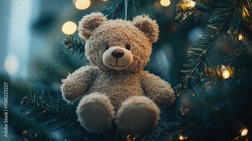 Wallpaper Mural Christmas Tree and Bear Toys Torontodigital.ca