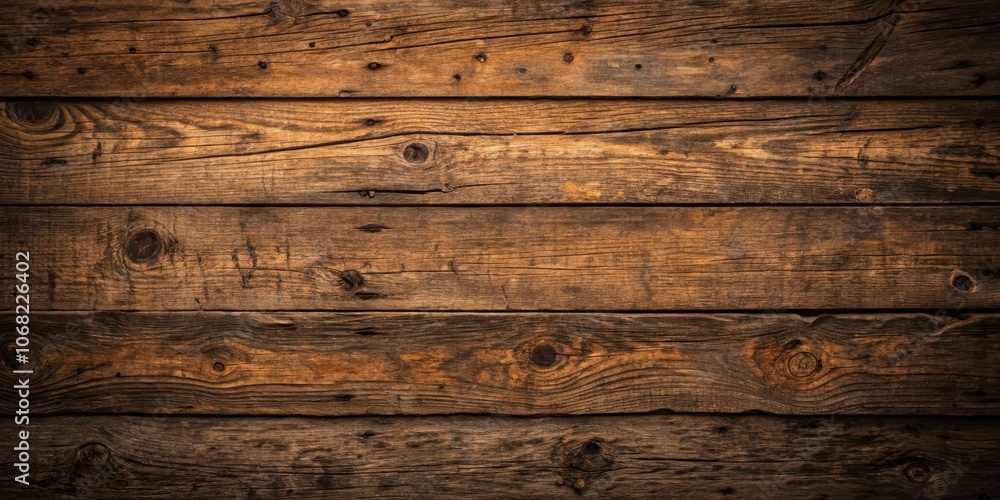 Naklejka premium Rustic Wooden Planks with a Distressed and Worn Texture, Ideal for Backgrounds and Design Elements