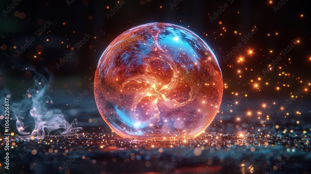 Shimmering Bubble: Mesmerizing Abstract Animation on Black Background - 3D Render Shimmering Bubble: Mesmerizing Abstract Animation on Black Background - 3D Render