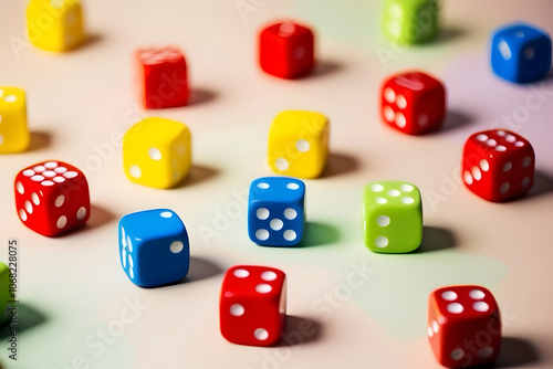 Abstract and creative image of Colorful Dice Pattern..