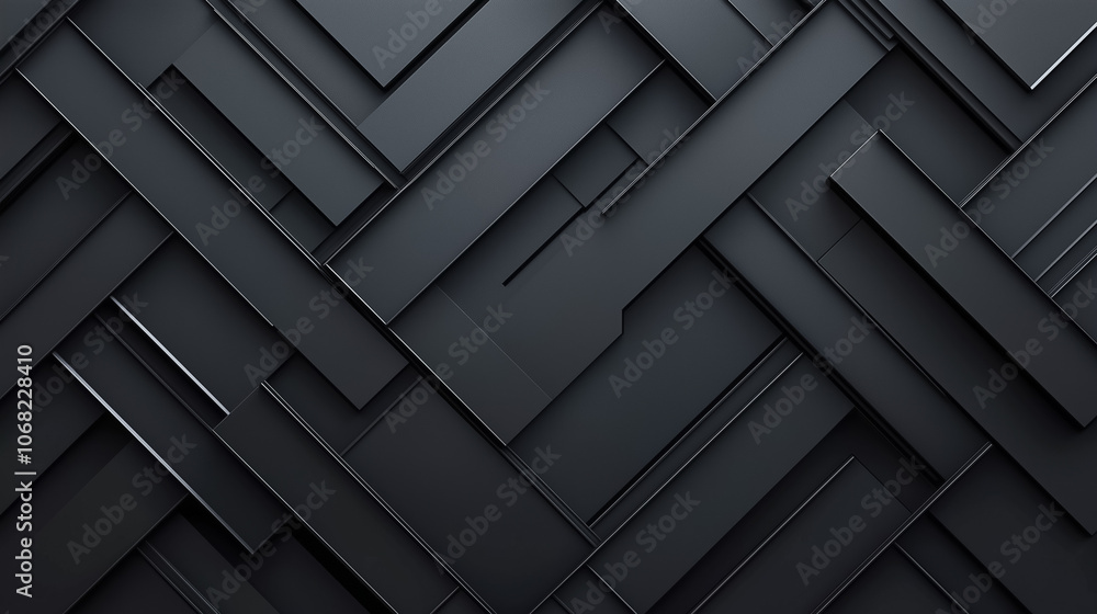 Layered geometric shapes form a striking black abstract pattern, enhancing the minimalistic design of the background Layered geometric shapes form a striking black abstract pattern, enhancing the minimalistic design of the background