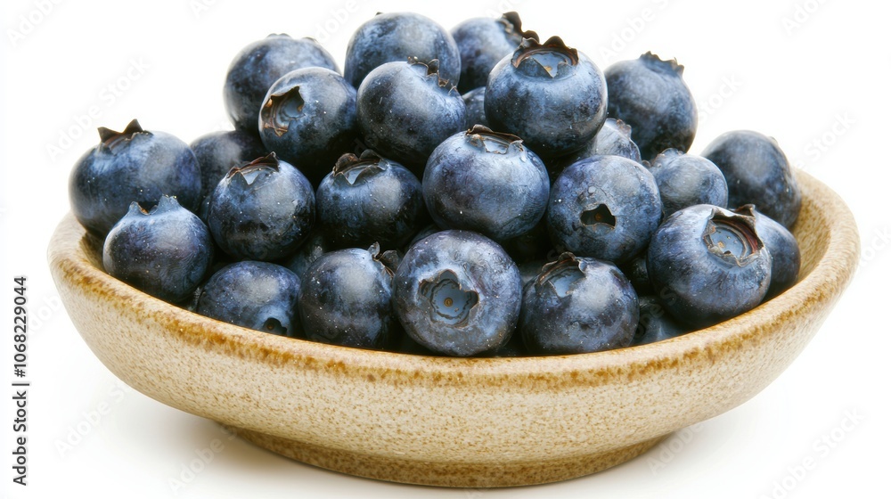 fresh blueberries in a small ceramic bowl, vibrant and juicy, bursting with color and flavor, healthy fruit snack, isolated on white background fresh blueberries in a small ceramic bowl, vibrant and juicy, bursting with color and flavor, healthy fruit snack, isolated on white background